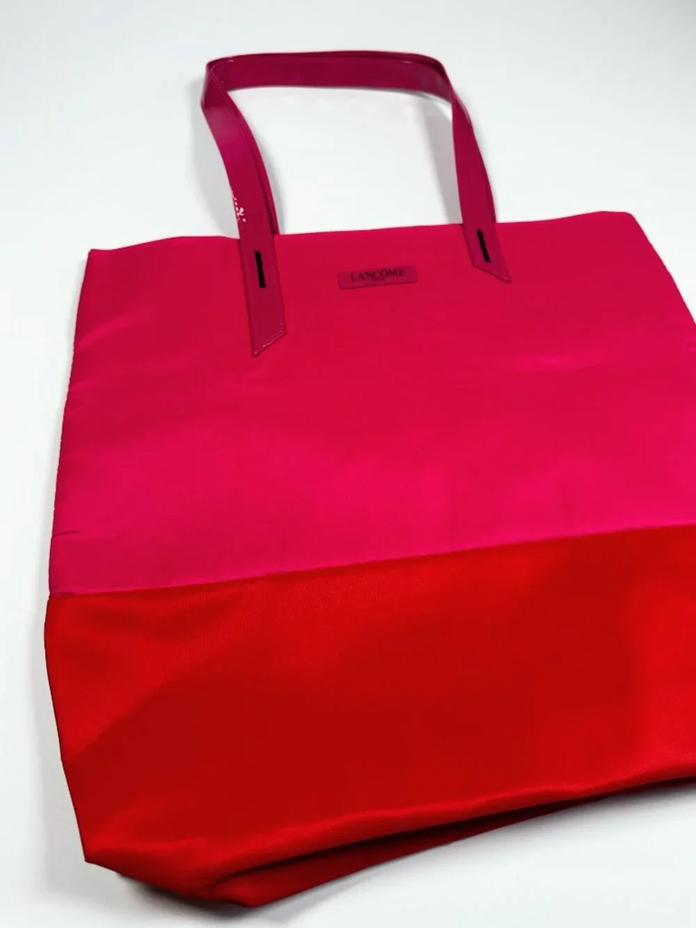Lancôme Pink/Red Waterproof Flamingo Lined Tote‎ Bag Hot Barbie 16x15x3”
